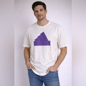 Adidas Originals White Tee Purple Logo XL